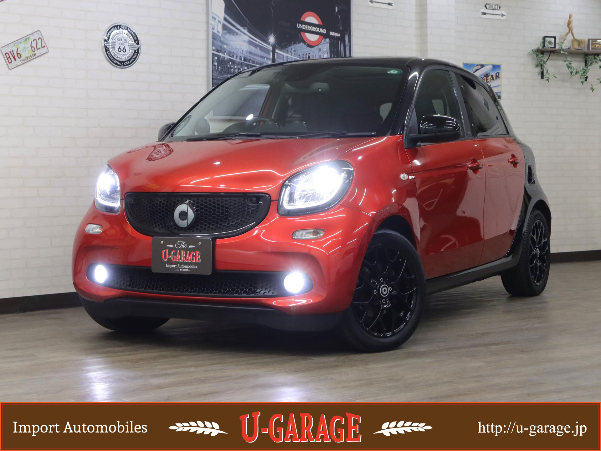 Smart Forfour Turbo, Dual Glass Sunroof, Leather seats, 9inch Android Monitor, 25,800miles, Red/Black, 2017y