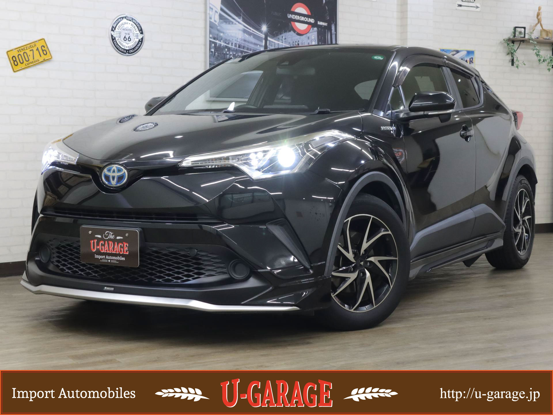 TOYOTA C-HR Hybrid S, One-owner, Modellista Aero&17AW, Toyota Safety Sense, LED lights, 72,000miles, Black, 2017y