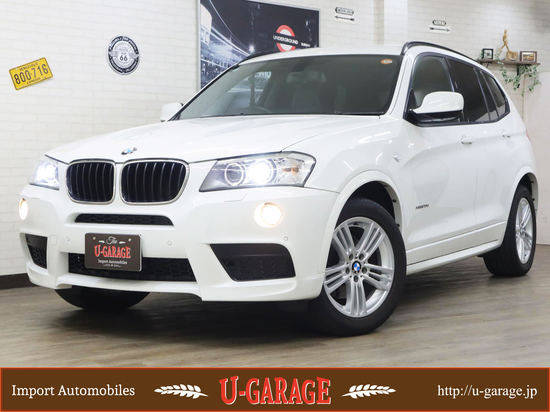 BMW X3 xDrive20d M-Sport, Diesel Turbo, Half Leather seat, Power back door, Top view Camera, 34,700miles, White, 2014y