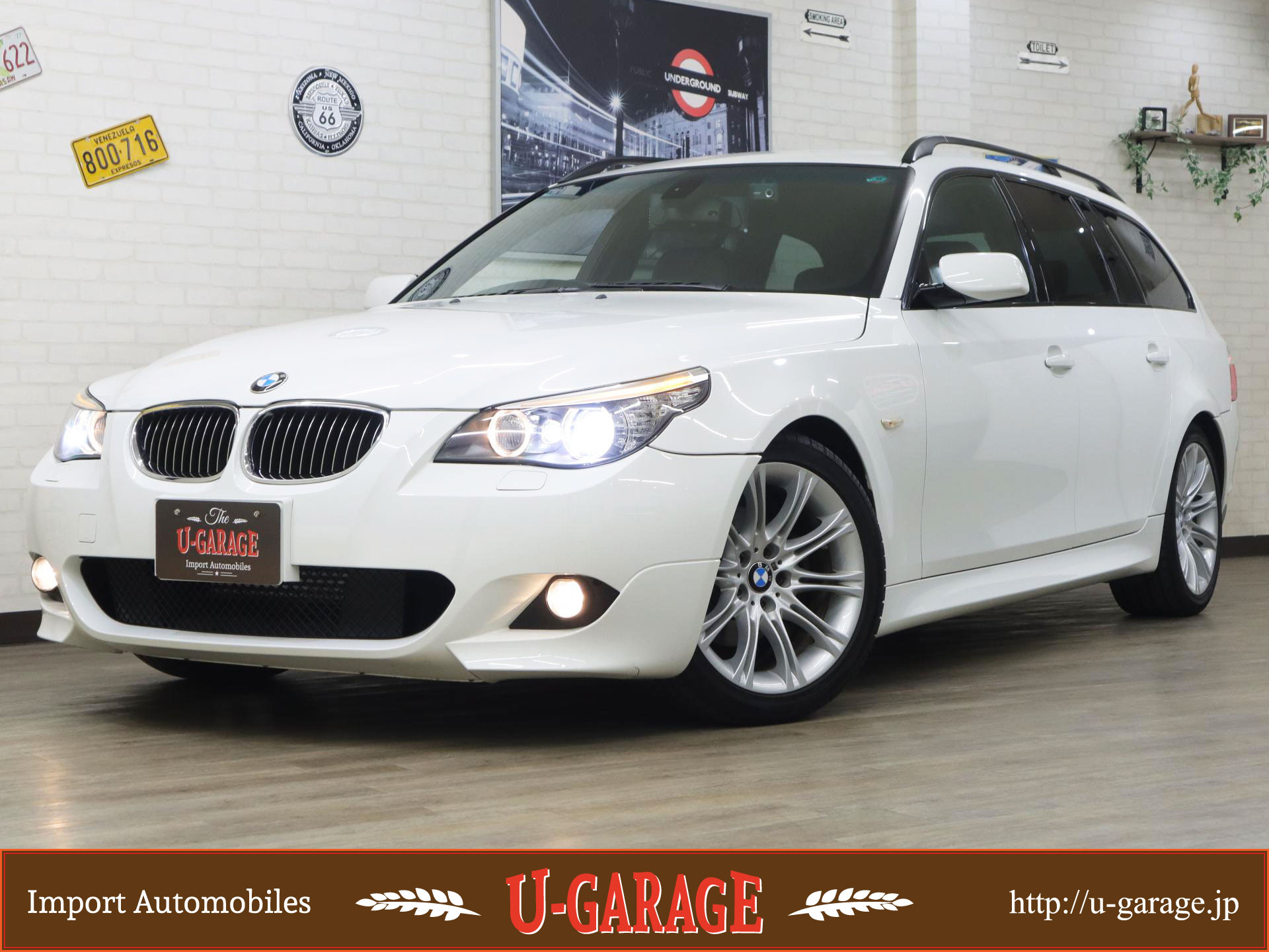 BMW 525i Touring M-Sport, Half leather, Memory power seat, iDrive navi, Rear view camera, 36,300miles, White, 2009y